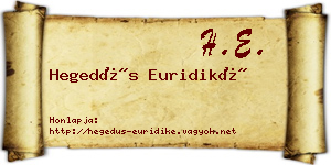 Hegedűs Euridiké névjegykártya